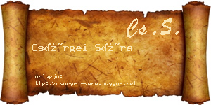 Csörgei Sára névjegykártya