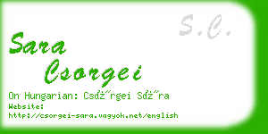 sara csorgei business card